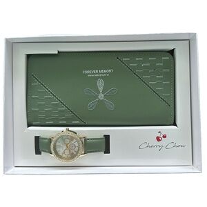 Green Wallet & Matching Watch Set
